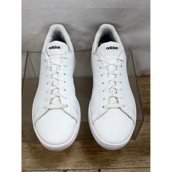 Adidas Advantage Base Mens US 10 White Leather Sneakers Cloudfoam Comfort GZ5299 - Picture 3 of 10